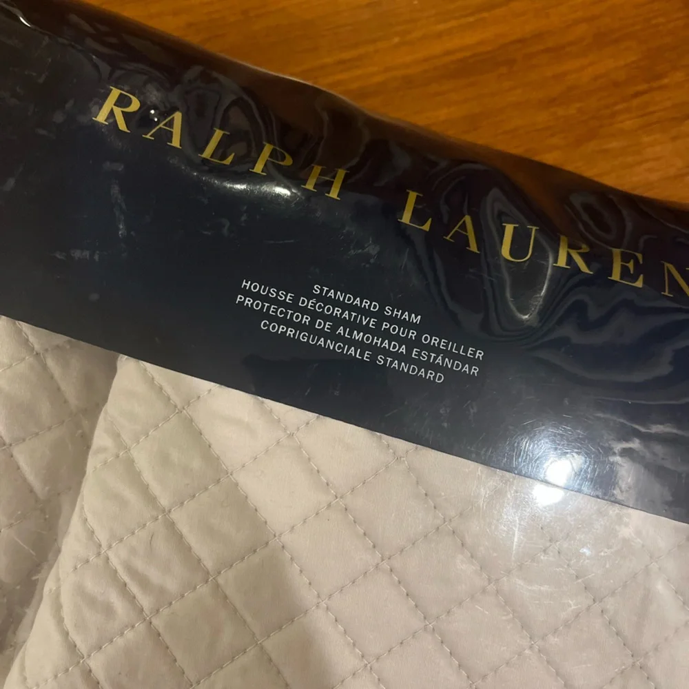 Ralph Lauren Wyatt Vintage Silver Standard Pillow Sham new open package quilted